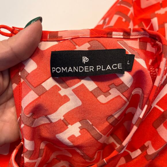 Pomander Place x Tuckernuck Red Chain Colette Long Sleeve Mini Dress Size Large - Picture 4 of 9